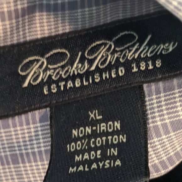 Brooks Brothers Dress Shirt Checks Blue Size XL - Picture 2 of 4